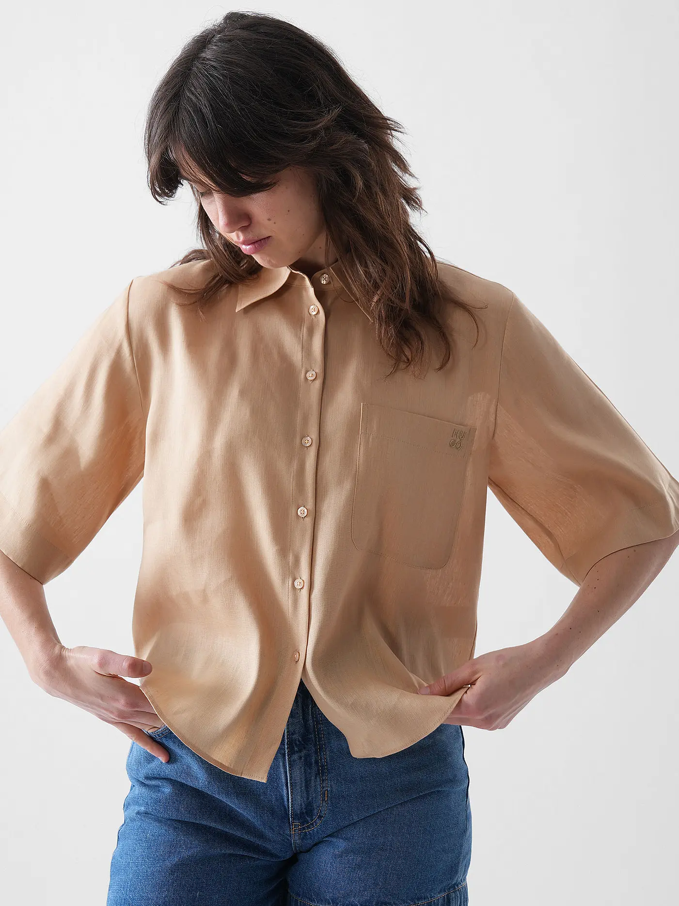 HUGO | Bluse EVONA | beige